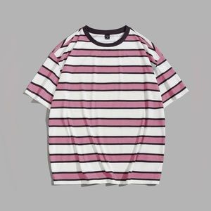 Men’s Pink Striped Extended Tees